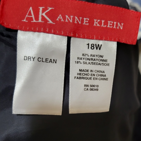 AK Anne Klein Skirt Women 18W Black Brown Abstract Print Silk Blend Zip Closure - Picture 4 of 4